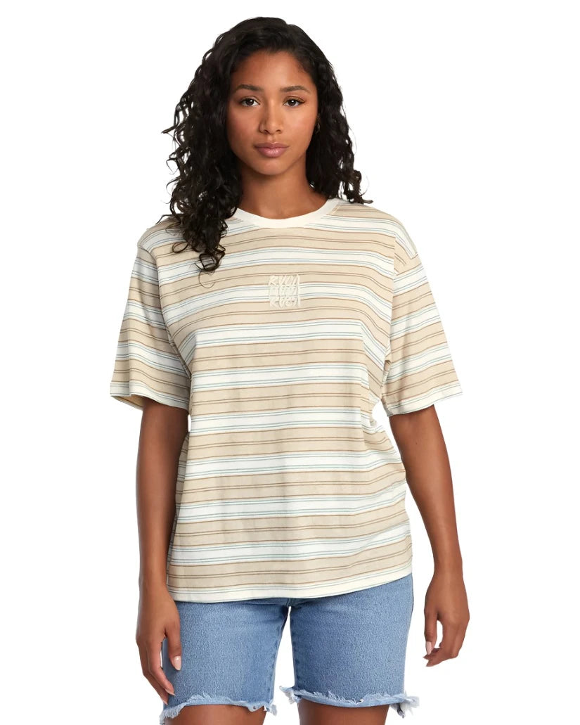 RVCA Women's Anyday Tee Jersey 2 T-Shirt Latte Women's T-Shirts RVCA