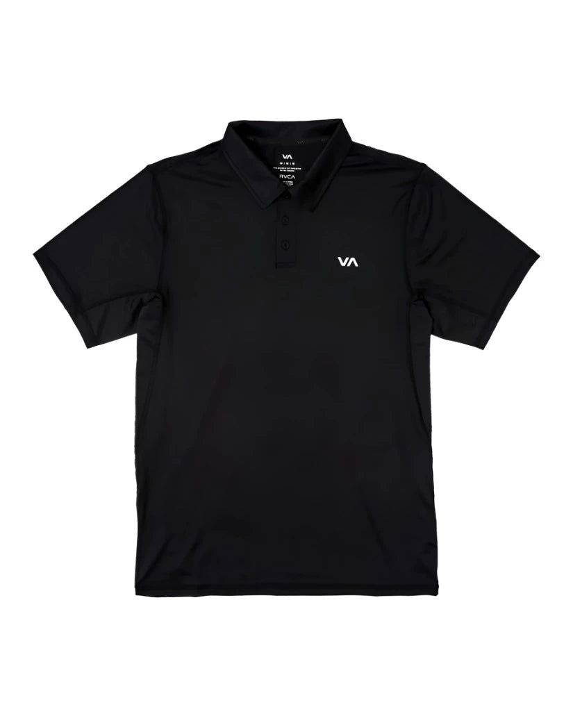 RVCA Sport Vent Polo Black Men's Short Sleeve Button Up Shirts RVCA