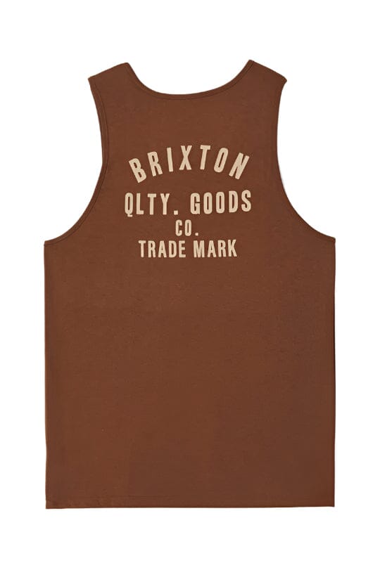 BRIXTON Woodburn Tank Off Pinecone Brown/Hazelnut Men's Tank Tops Brixton