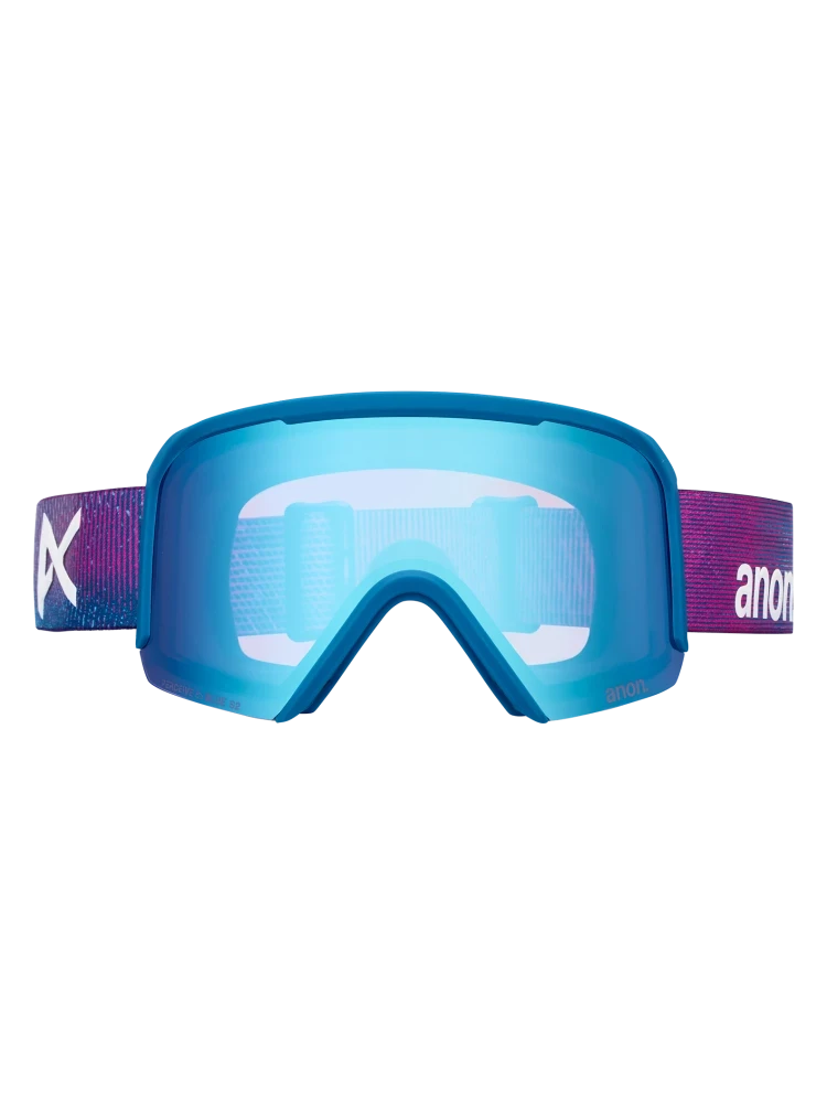 ANON Nesa S Pink Denim - Perceive Variable Blue + Perceive Cloudy Burst + MFI Face Mask Snow Goggle Snow Goggles Anon