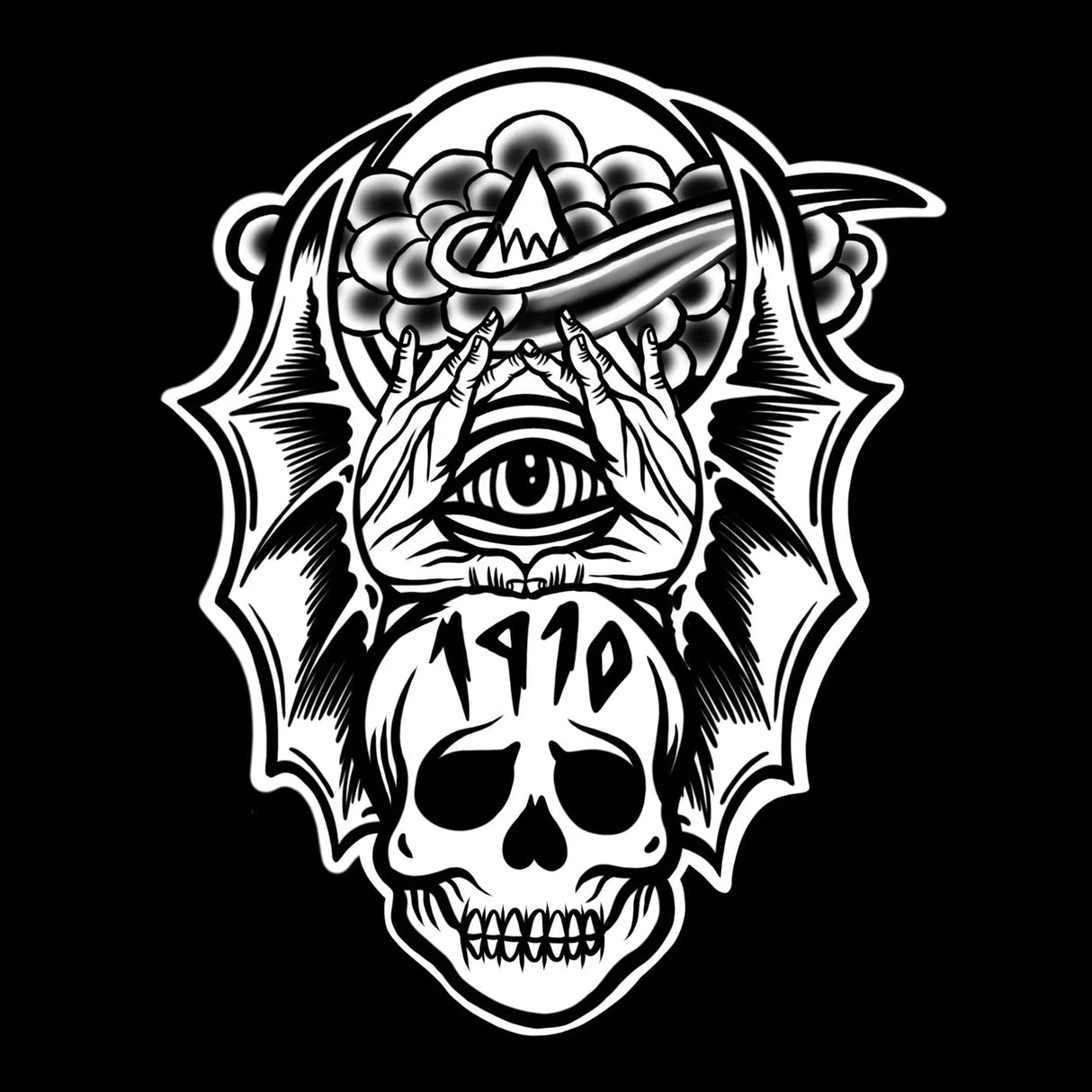 1910 Bat Wings T-Shirt Black Men's Short Sleeve T-Shirts 1910