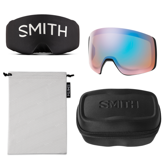 SMITH 4D MAG XL Black - ChromaPop Sun Blue Mirror + ChromaPop Storm Blue Sensor Mirror Snow Goggle Snow Goggles Smith