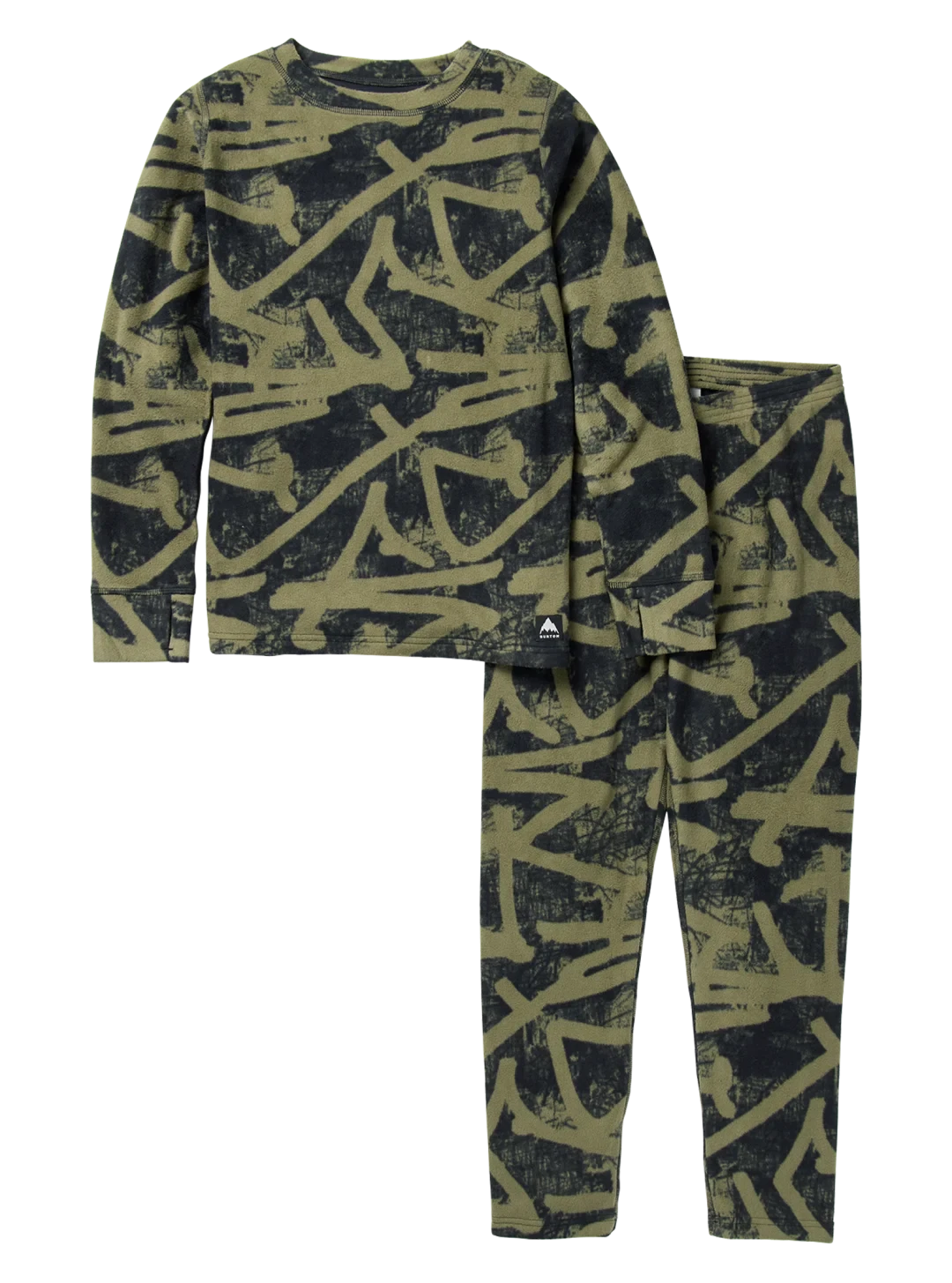 BURTON Kids Fleece Base Layer Set Forest City Streets Youth Base Layers Burton