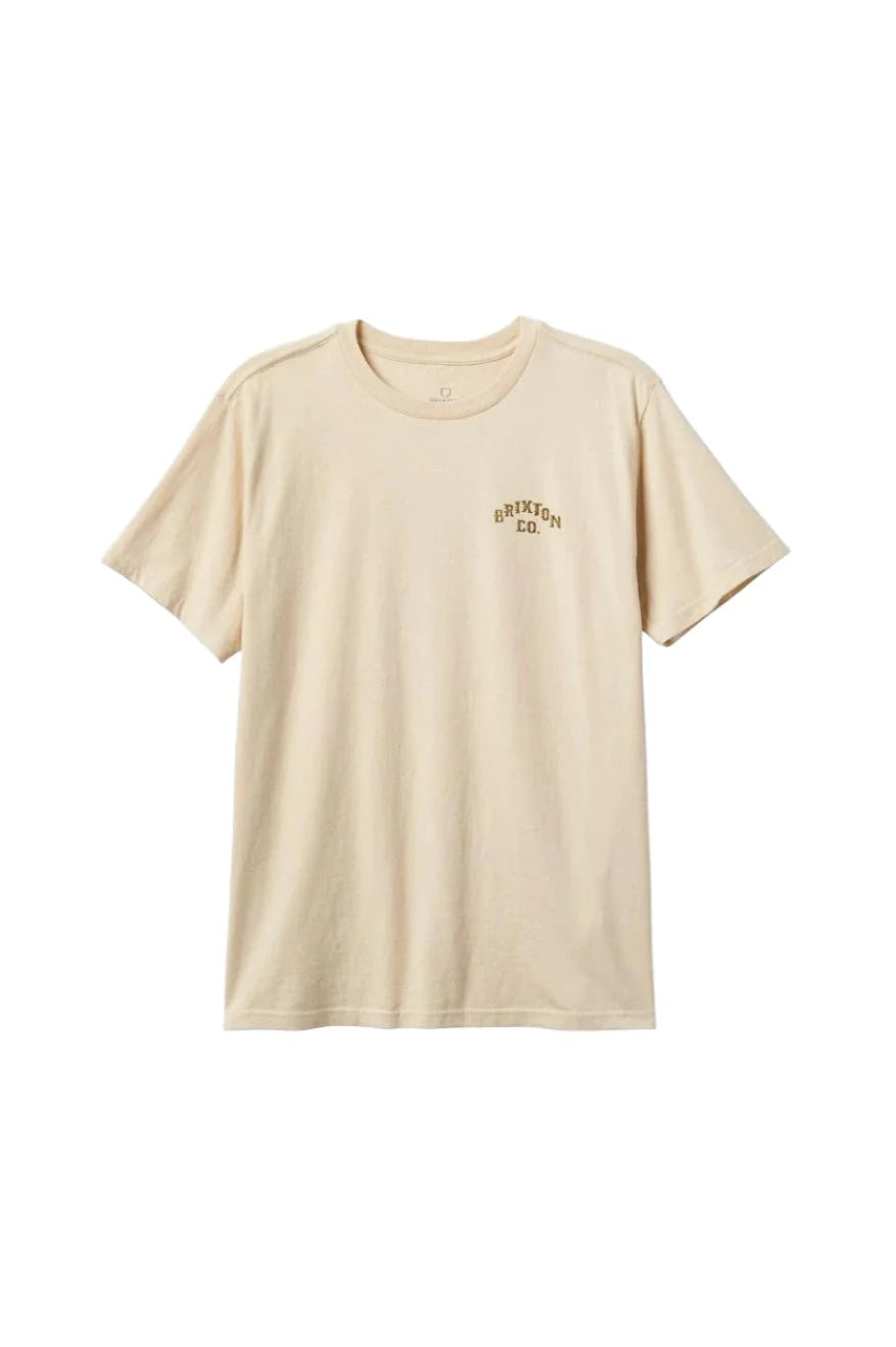 BRIXTON Homer Standard T-Shirt Cream Classic Wash Men's Short Sleeve T-Shirts Brixton