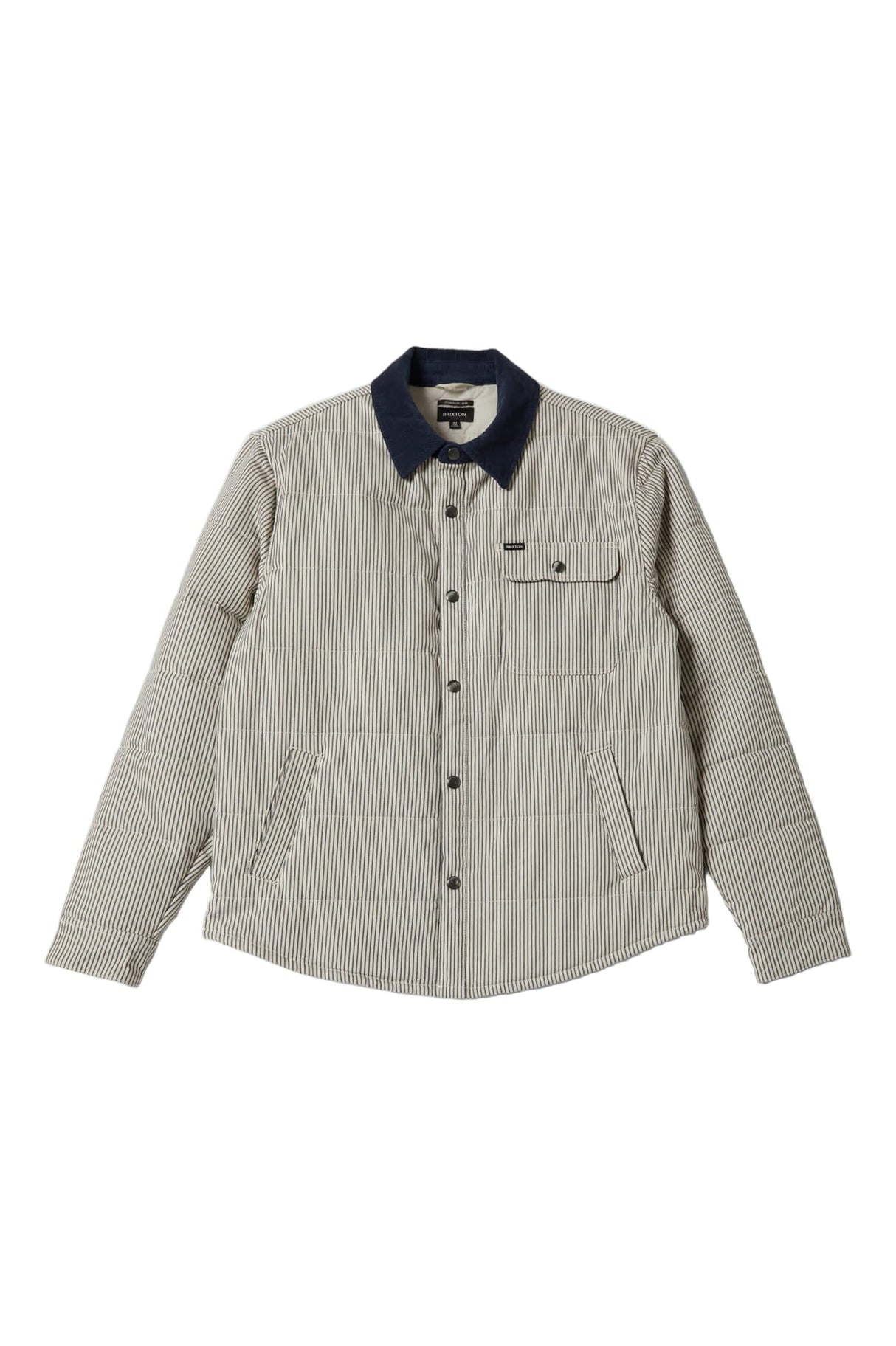 BRIXTON Cass Jacket Whitecap/Mood Indigo Hickory Men's Street Jackets Brixton