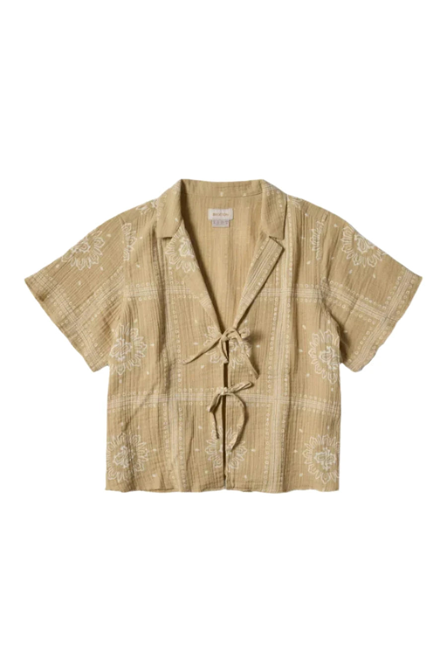 BRIXTON Women's Wandering Tie Top Pale Khaki Bandana Women's Blouses Brixton