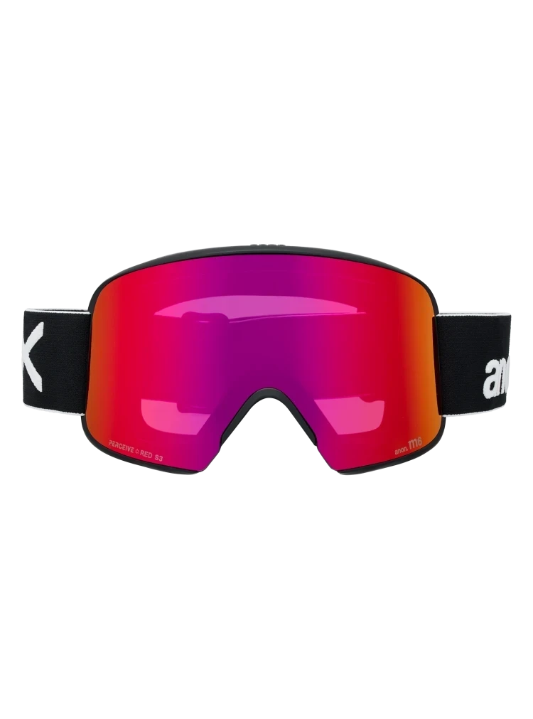 ANON M6 Black - Perceive Sunny Red + Perceive Cloudy Burst + Facemask Snow Goggle Snow Goggles Anon