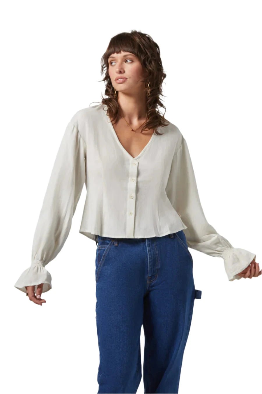 BRIXTON Women's The Meadow Blouse Off White Women's Blouses Brixton