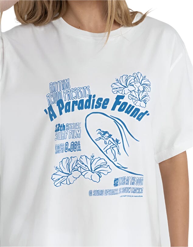 RHYTHM Women's Paradise Found Oversized T-Shirt White Women's Short Sleeve T-Shirts Rhythm