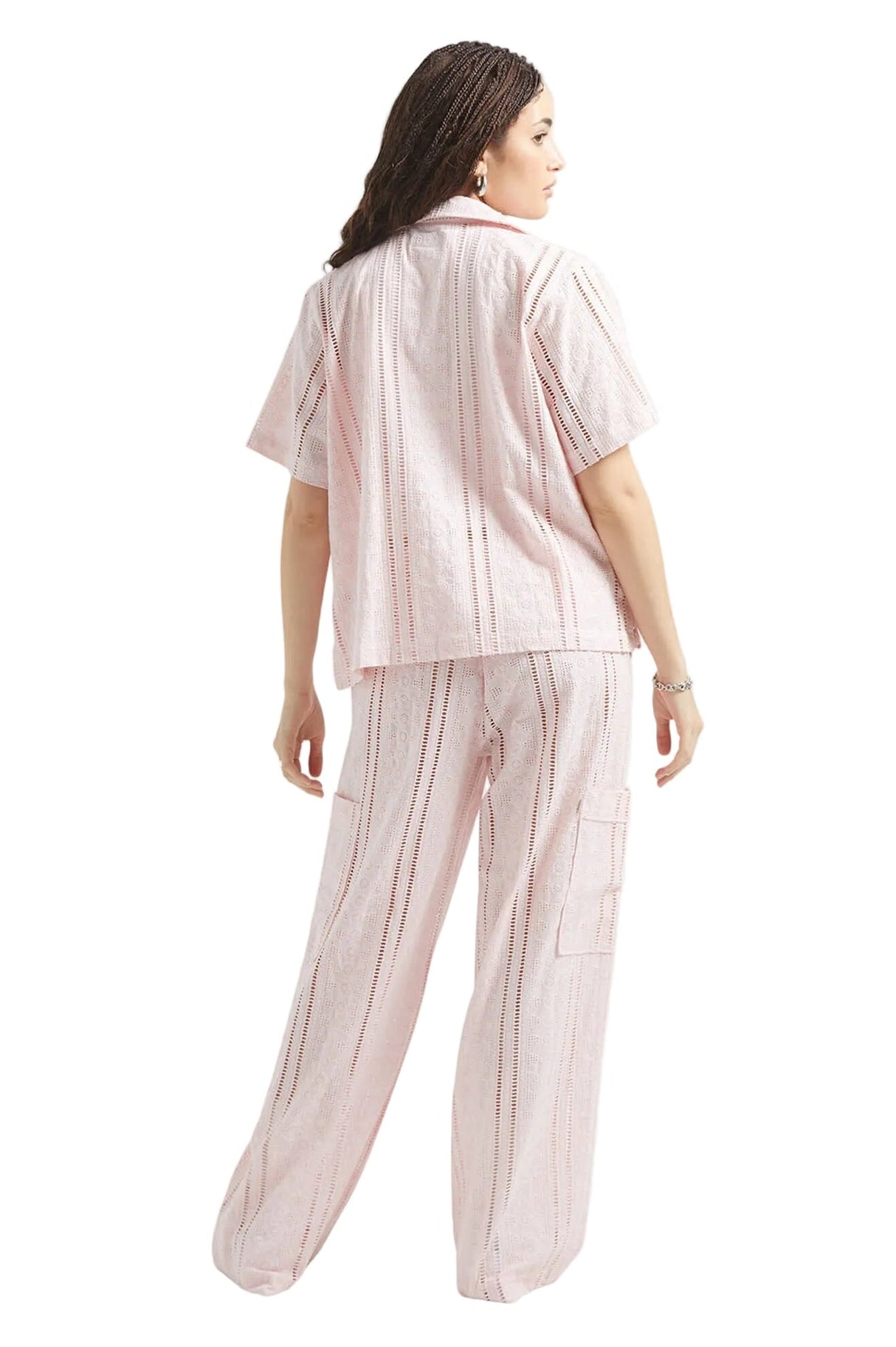BRIXTON The Mercer Wide Leg Trouser Pant Chalk Pink Women's Pants Brixton
