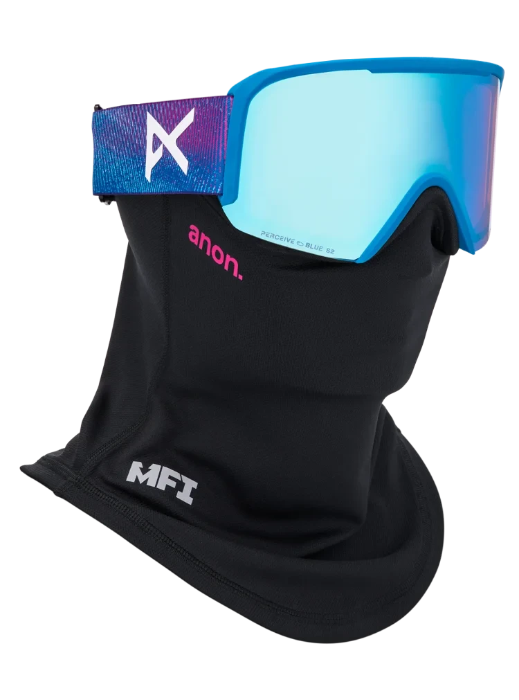 ANON Nesa S Pink Denim - Perceive Variable Blue + Perceive Cloudy Burst + MFI Face Mask Snow Goggle Snow Goggles Anon