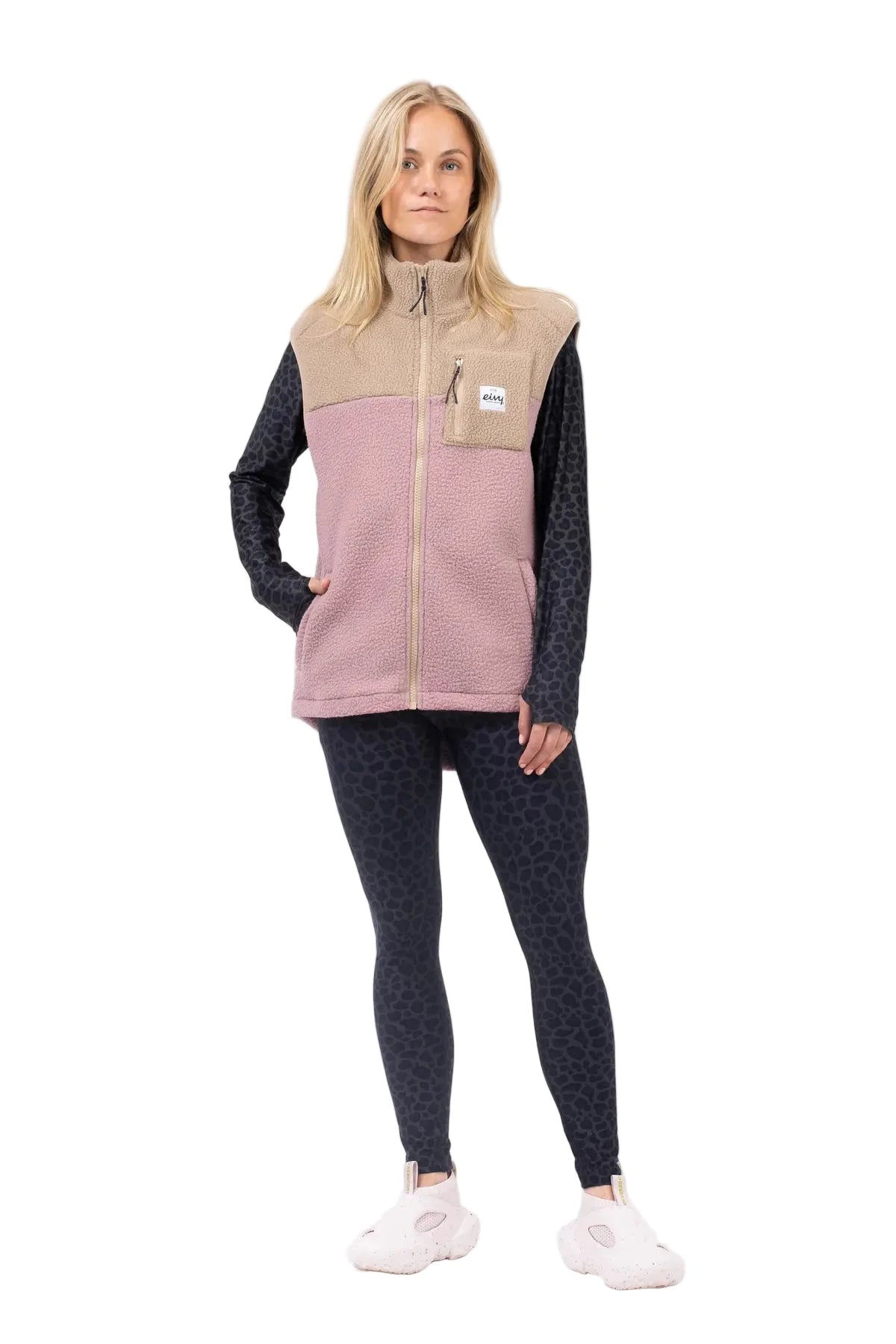 EIVY Women's Lumberjackie Sherpa Vest Sand/Faded Windrose Women's Vests Eivy