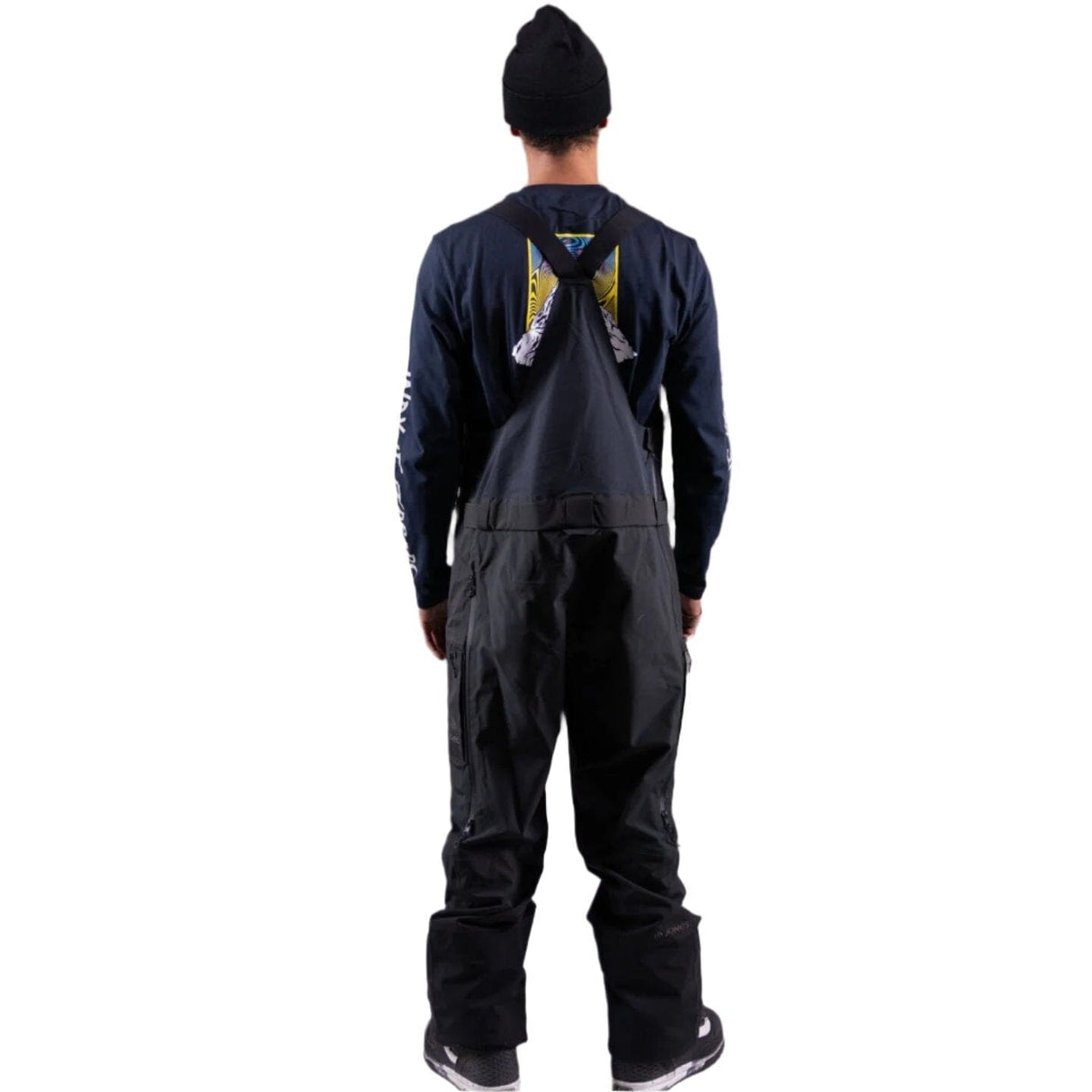 JONES MTN Surf Recycled Bib Snowboard Pants Stealth Black 2025 Men's Snow Bib Pants Jones Snowboards