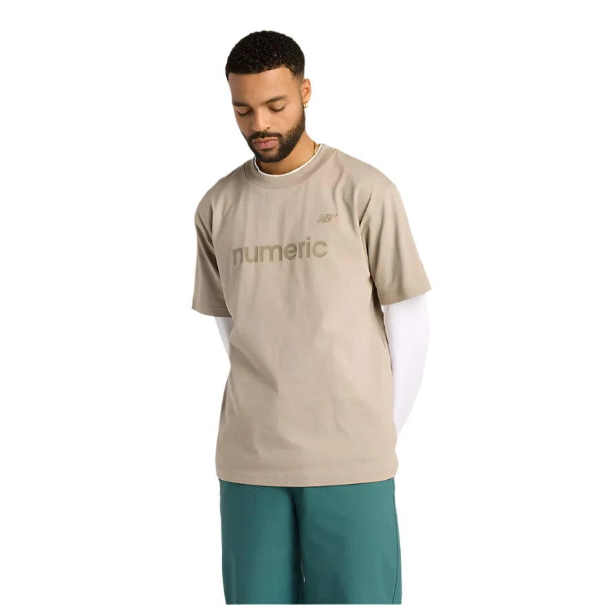 NB NUMERIC Cotton T-Shirt Arid Stone Men's Short Sleeve T-Shirts New Balance