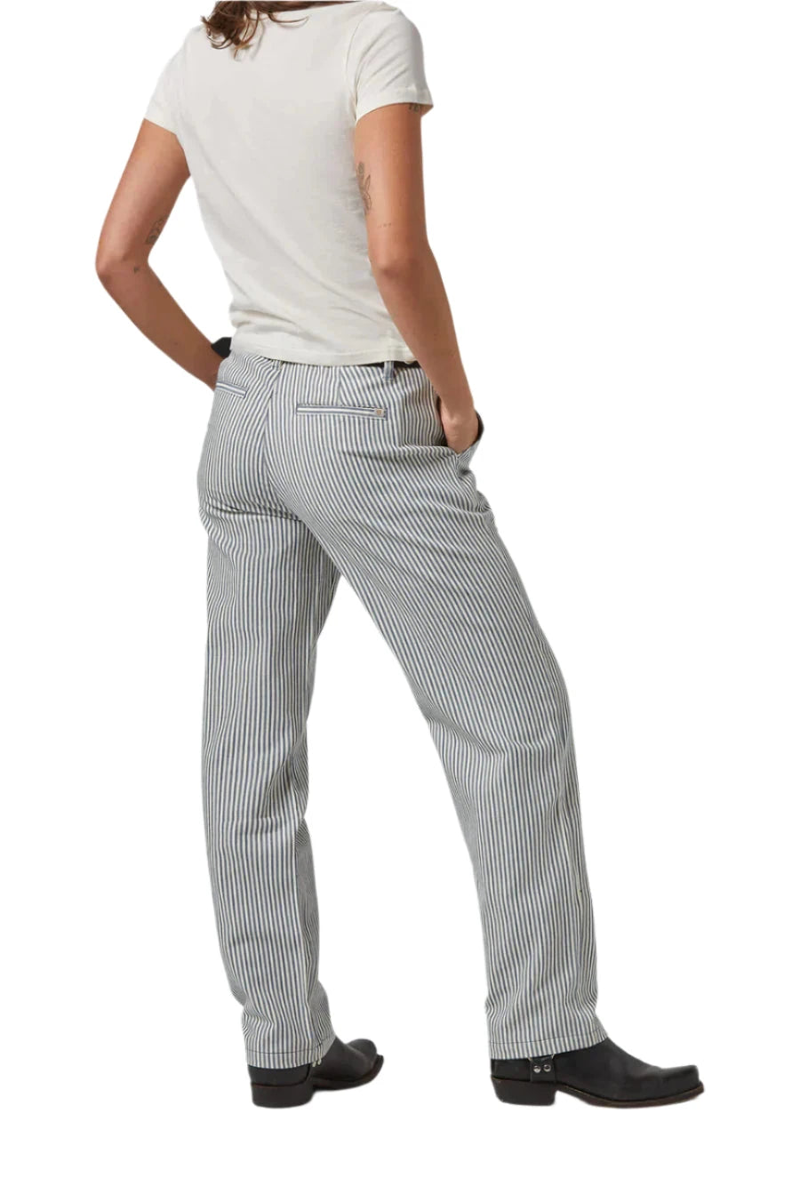 BRIXTON Women's Bedford Pants Azure Blue Pinstripe Women's Pants Brixton
