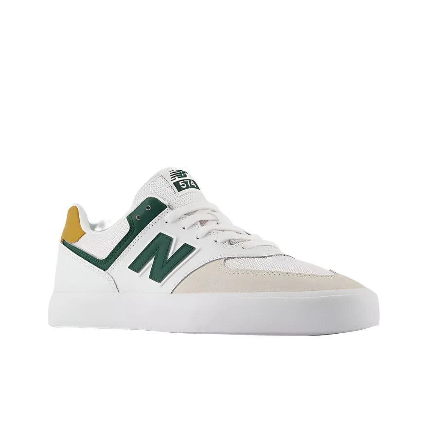 NB NUMERIC 574 Vulc Shoes White/Nightwatch Green Men's Skate Shoes New Balance