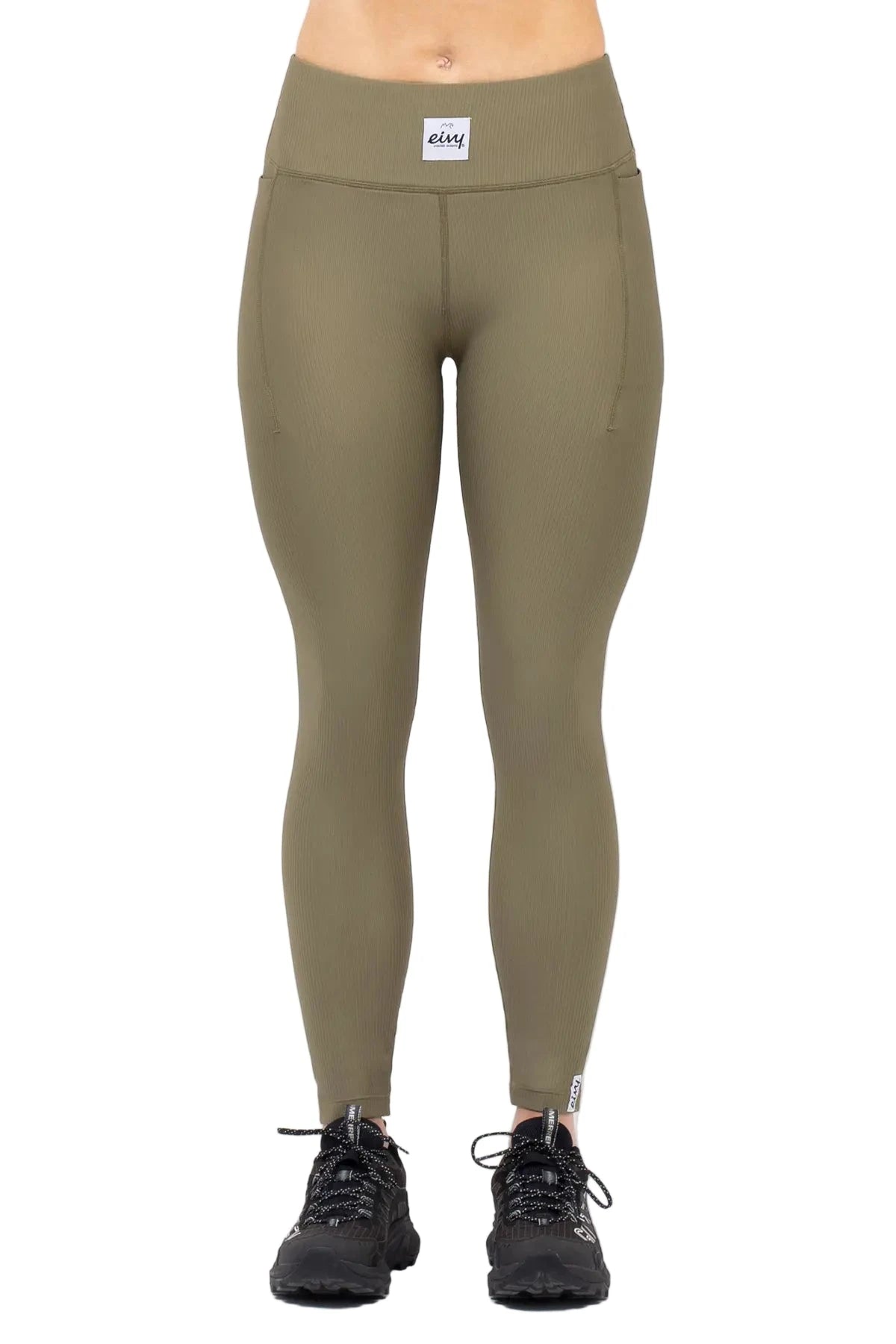 EIVY Women's Pocket Rib Base Layer Tights Olive Women's Base Layers Eivy