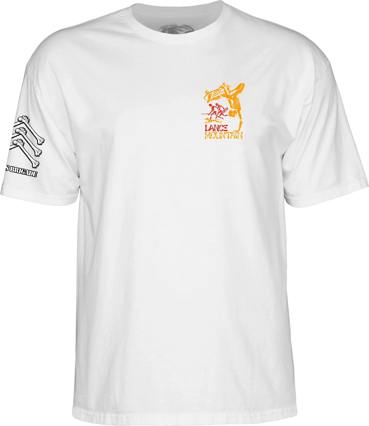 POWELL PERALTA Bones Brigade Mountain T-Shirt White Men's Short Sleeve T-Shirts Powell Peralta