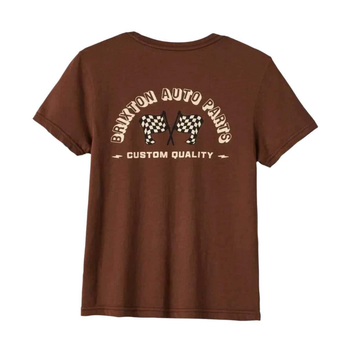 BRIXTON Women's Auto Parts Fitted T-Shirt Pinecone Brown Worn Wash Women's T-Shirts Brixton