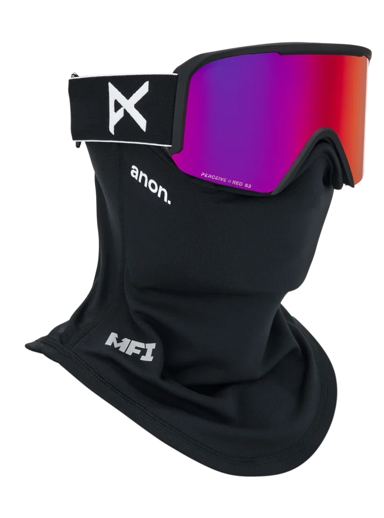 ANON Nesa Black - Perceive Perceive Sunny Red + Perceive Cloudy Burst + MFI Face Mask Snow Goggle Snow Goggles Anon