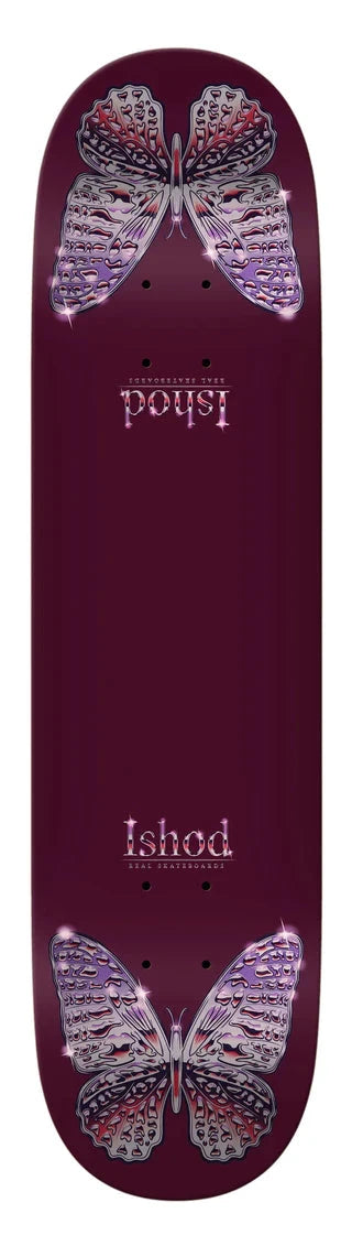 REAL Ishod Mariposa Chrome Redux 8.0 Twin Tail Skateboard Deck Skateboard Decks Real