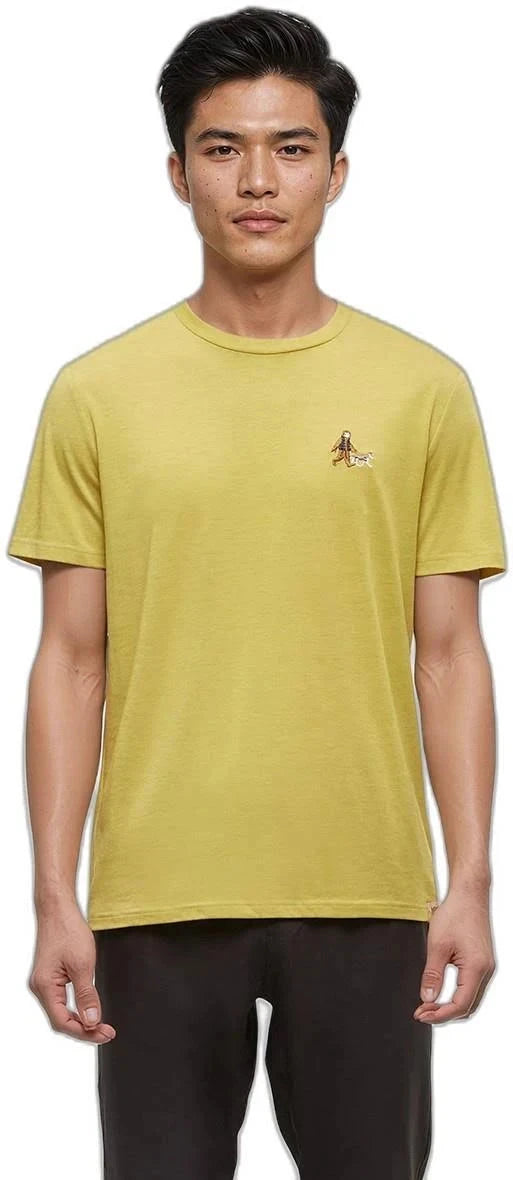 TENTREE Sasquatch T-Shirt Dusk Yellow Heather/Fishing Men's Short Sleeve T-Shirts Tentree