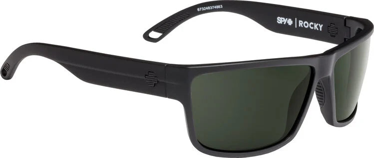 SPY Rocky Matte Black - Happy Gray Green Sunglasses Sunglasses Spy