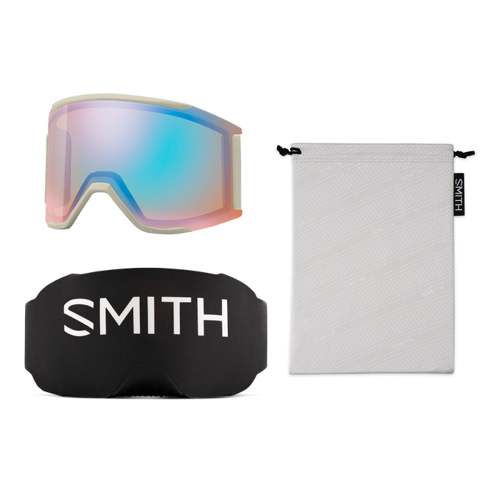 SMITH Squad MAG Chalk Straightline - ChromaPop Pro Photochromic Red Mirror + ChromaPop Storm Blue Sensor Mirror Snow Goggle Snow Goggles Smith