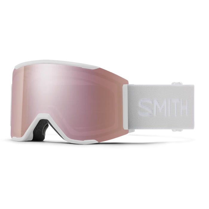 SMITH Squad Mag White Vapor - ChromaPop Everyday Rose Gold Mirror + ChromaPop Storm Rose Flash Snow Goggle Snow Goggles Smith