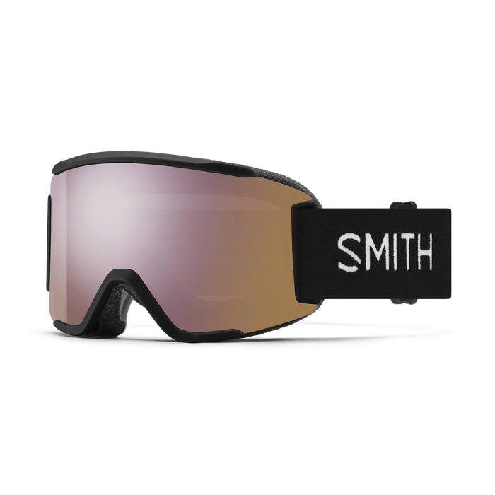 SMITH Squad S Black - ChromaPop Everyday Rose Gold Mirror + Clear Snow Goggle Snow Goggles Smith