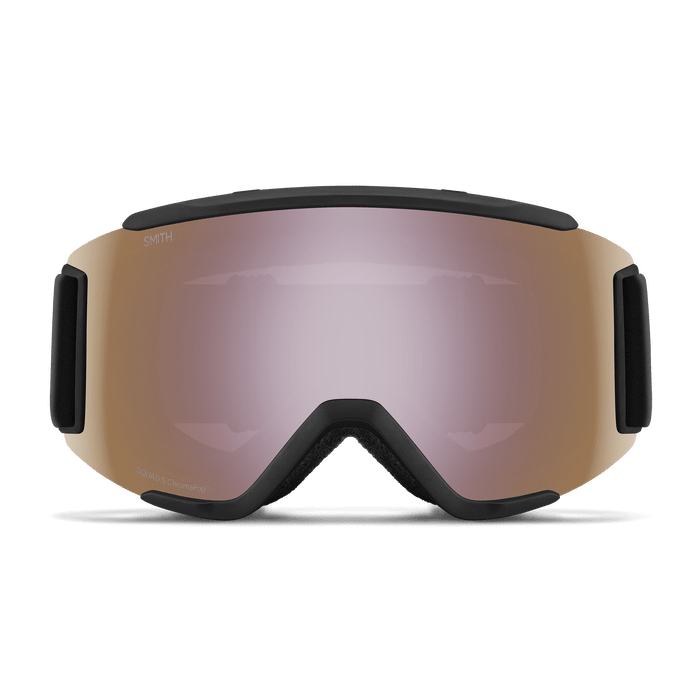 SMITH Squad S Black - ChromaPop Everyday Rose Gold Mirror + Clear Snow Goggle Snow Goggles Smith