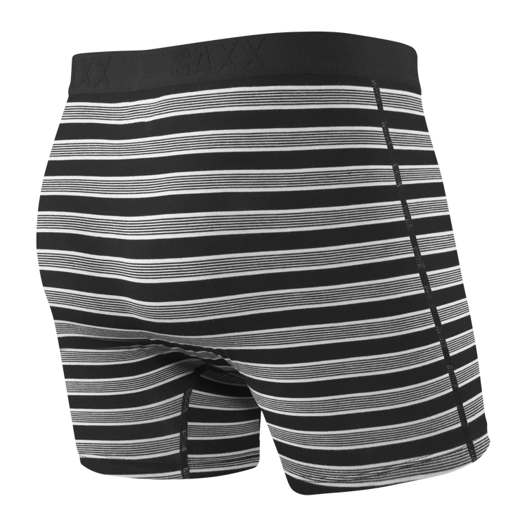 SAXX Ultra Super Soft Boxer Brief Underwear Black Crew Stripe Men's Underwear Saxx