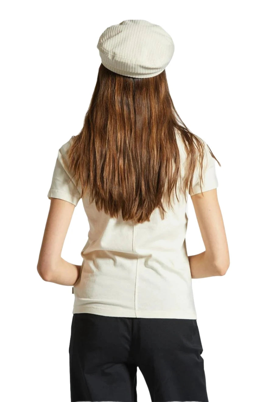 BRIXTON Women's Carefree Organic Garment Dyed Slim Crew T-Shirt White Smoke Women's T-Shirts Brixton