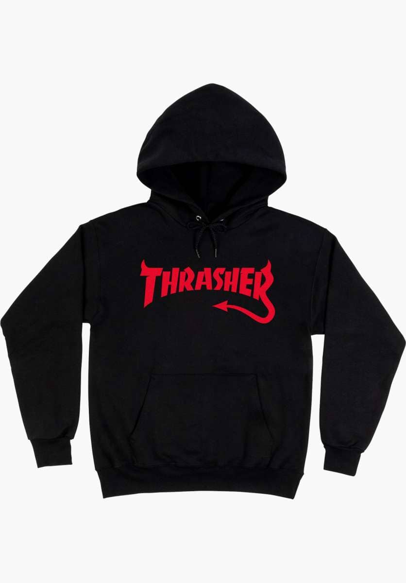 THRASHER Diablo Pullover Hoodie Black Men's Pullover Hoodies Thrasher 