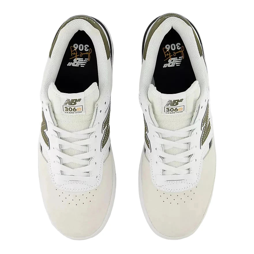 NB NUMERIC Jamie Foy 306 Cup Shoes White/Dark Moss Men's Skate Shoes New Balance