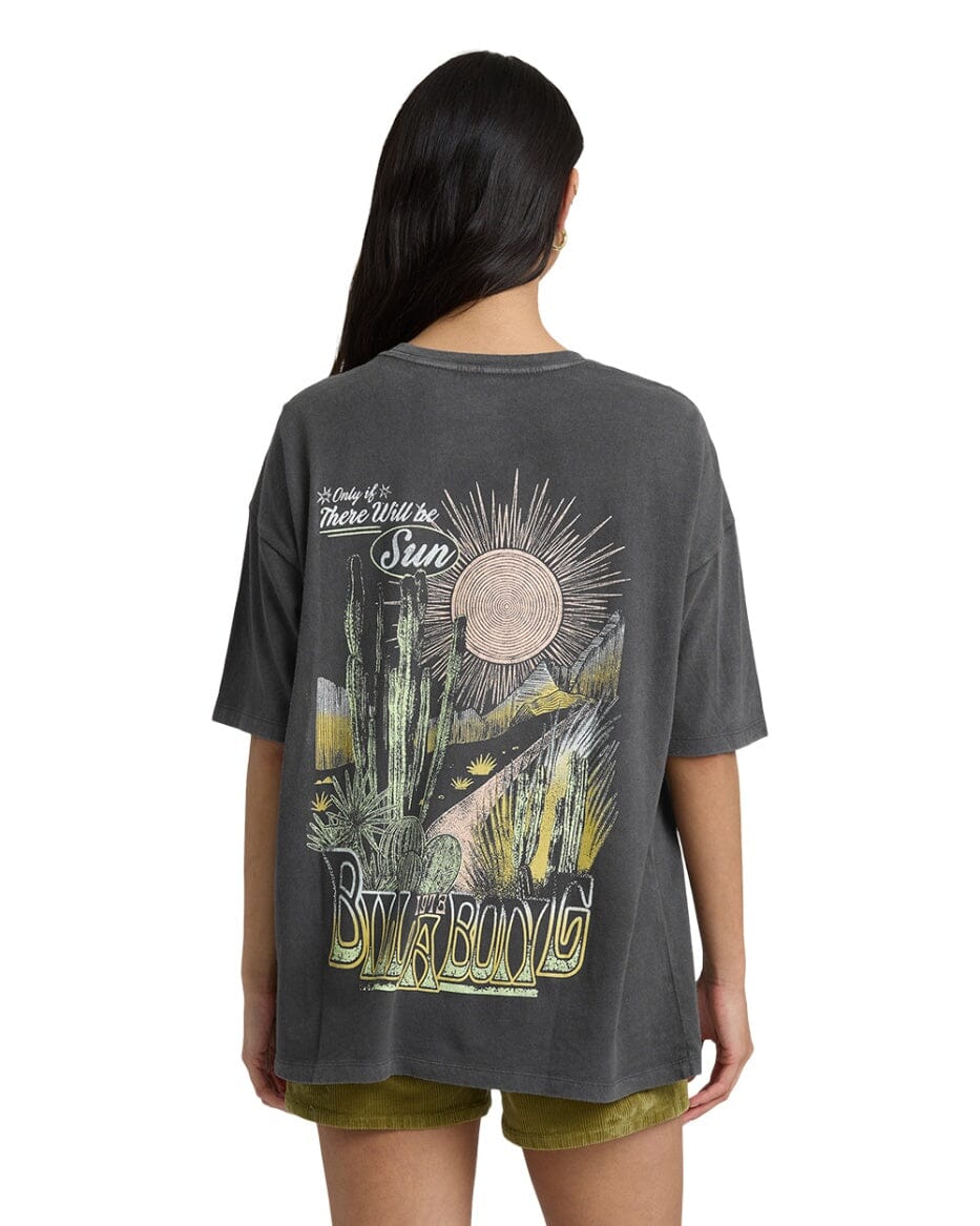 BILLABONG Women's Sun Chasing T-Shirt Off Black Women's Short Sleeve T-Shirts Billabong