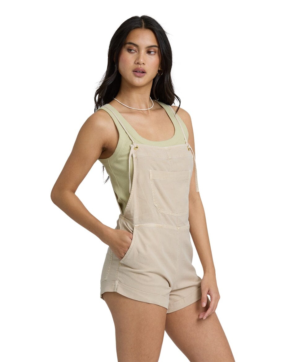 BILLABONG Women's Wild Pursuit Overall Solid Oatmeal Women's Rompers & Jumpsuits Billabong