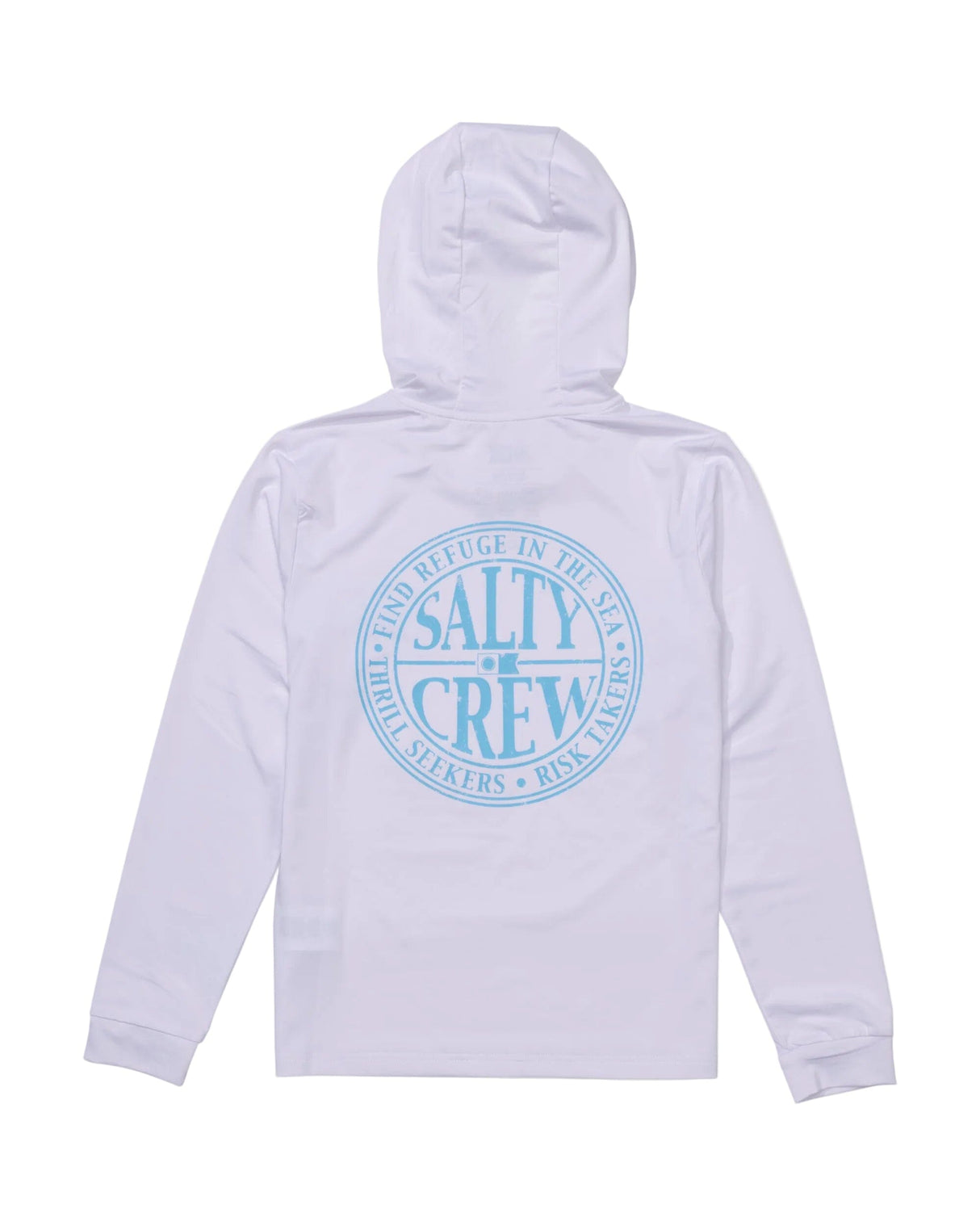 SALTY CREW Boys Global Hooded Sunshirt White/Slate Youth Rashguards Salty Crew