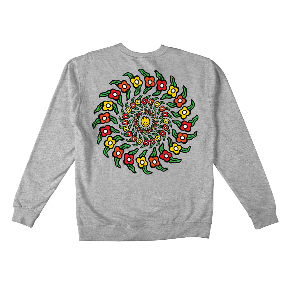 SPITFIRE Gonz Flower Swirl Crew Grey Heather Men's Crewnecks Spitfire