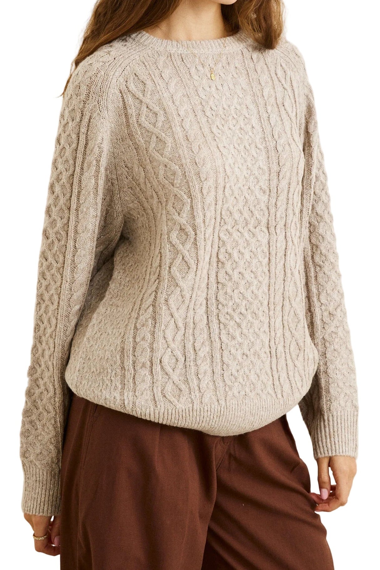 RHYTHM Women's Mohair Oceanside Knit Sweater Sand Women's Sweaters Rhythm