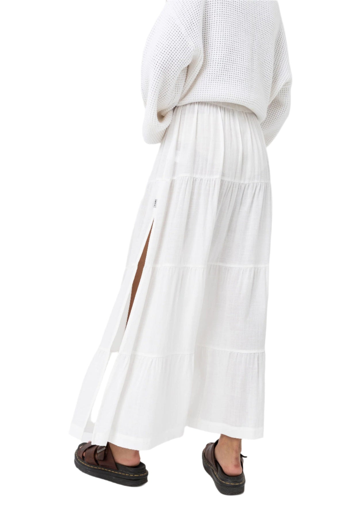 RHYTHM Women's Classic Tiered Maxi Skirt White Women's Skirts Rhythm