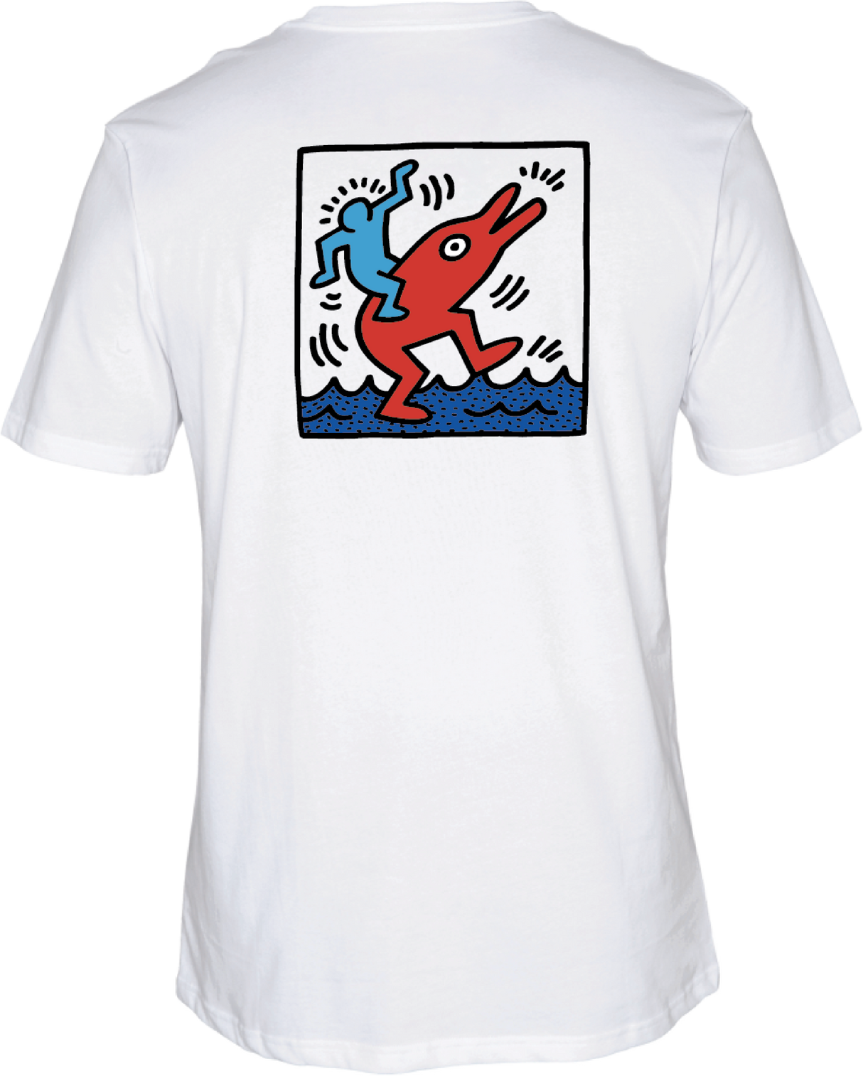 HURLEY Keith Haring Dolphin Ride T-Shirt White Men's Short Sleeve T-Shirts Hurley