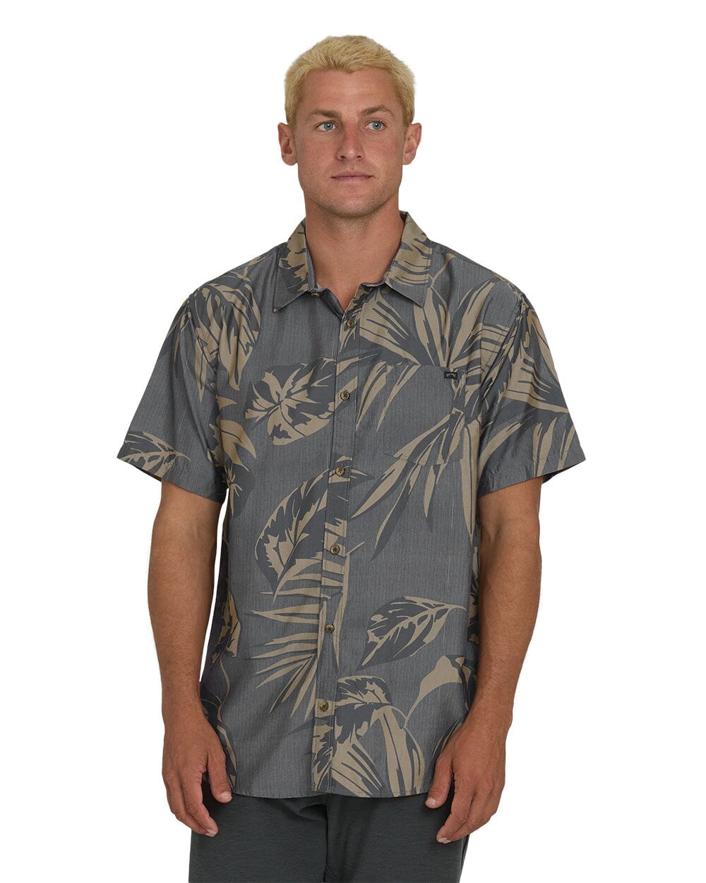 BILLABONG Sundays Lounge Short Sleeve Button Up Black Men's Short Sleeve Button Up Shirts Billabong