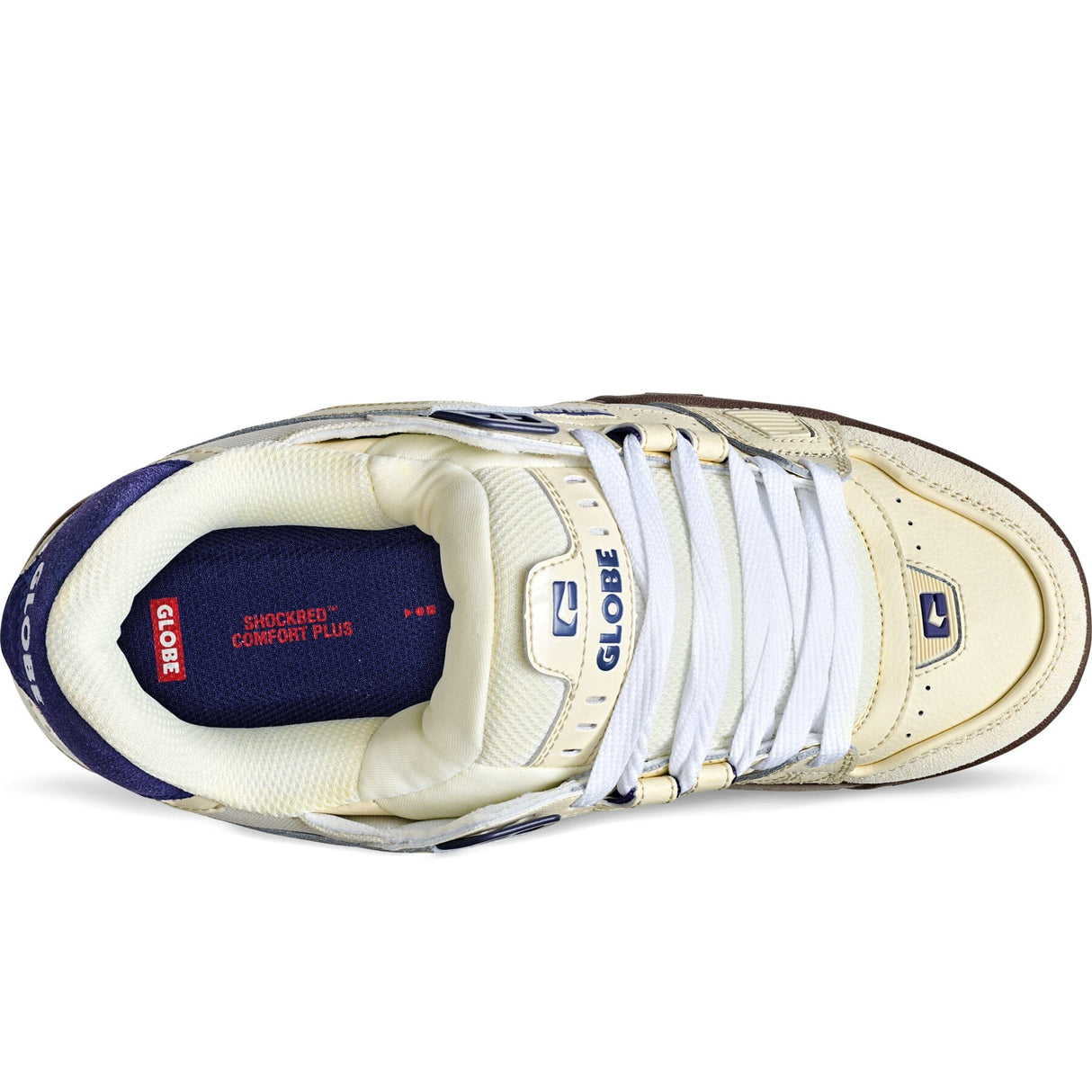 GLOBE Sabre Shoes Antique White/Blue Men's Skate Shoes Globe