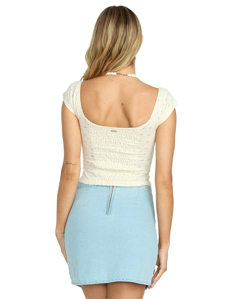 BILLABONG Women's Mia Tie-Front Top Whitecap Women's Blouses Billabong