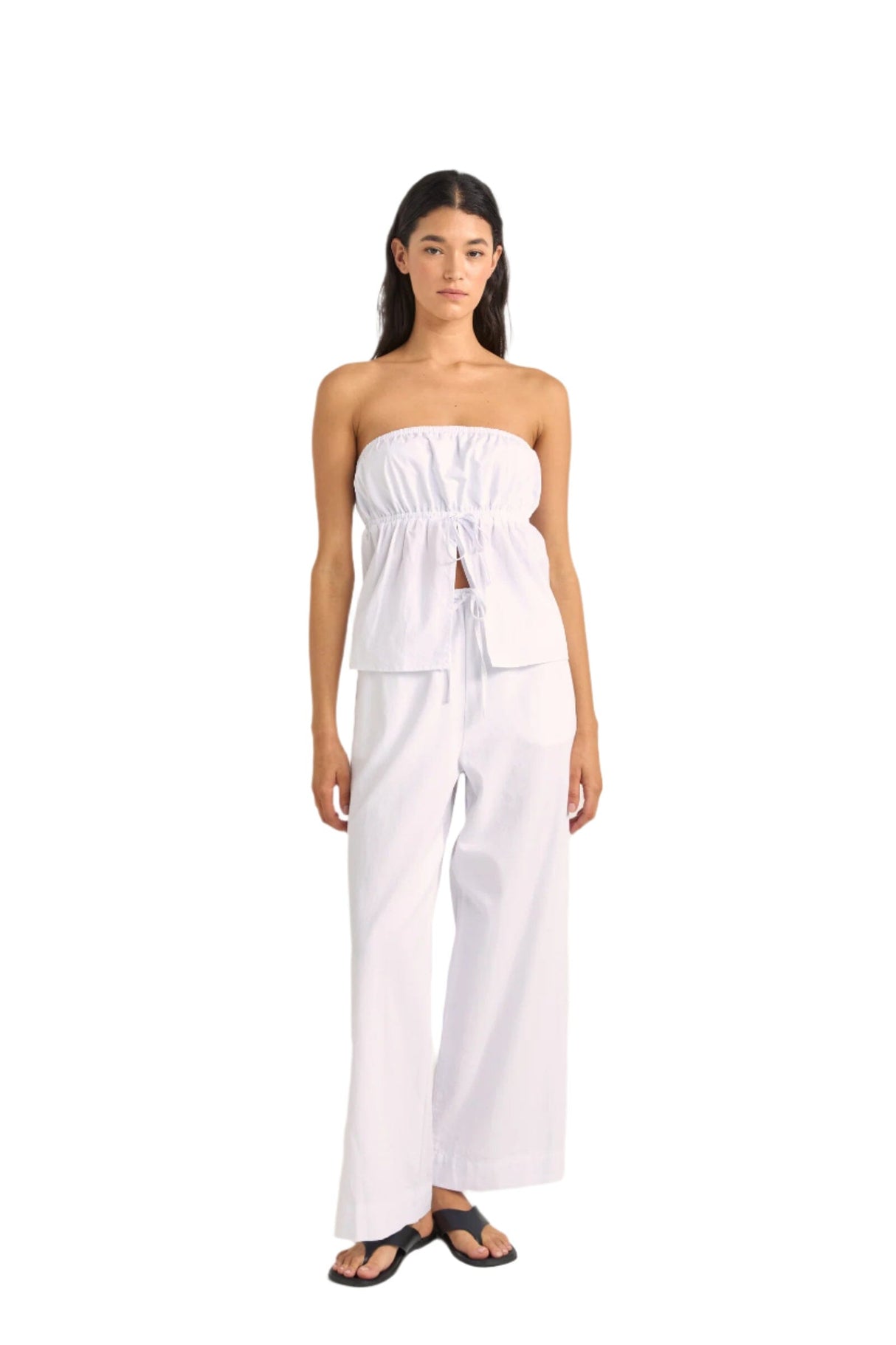 RHYTHM Women's Posie Gathered Top White Women's Tank Tops and Halter Tops Rhythm