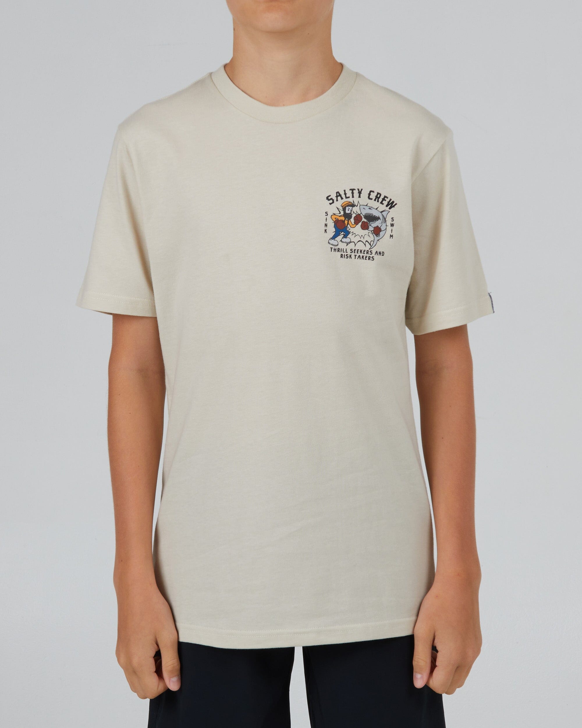 SALTY CREW Boys Fish Fight T-Shirt Bone Boy's T-Shirts Salty Crew 