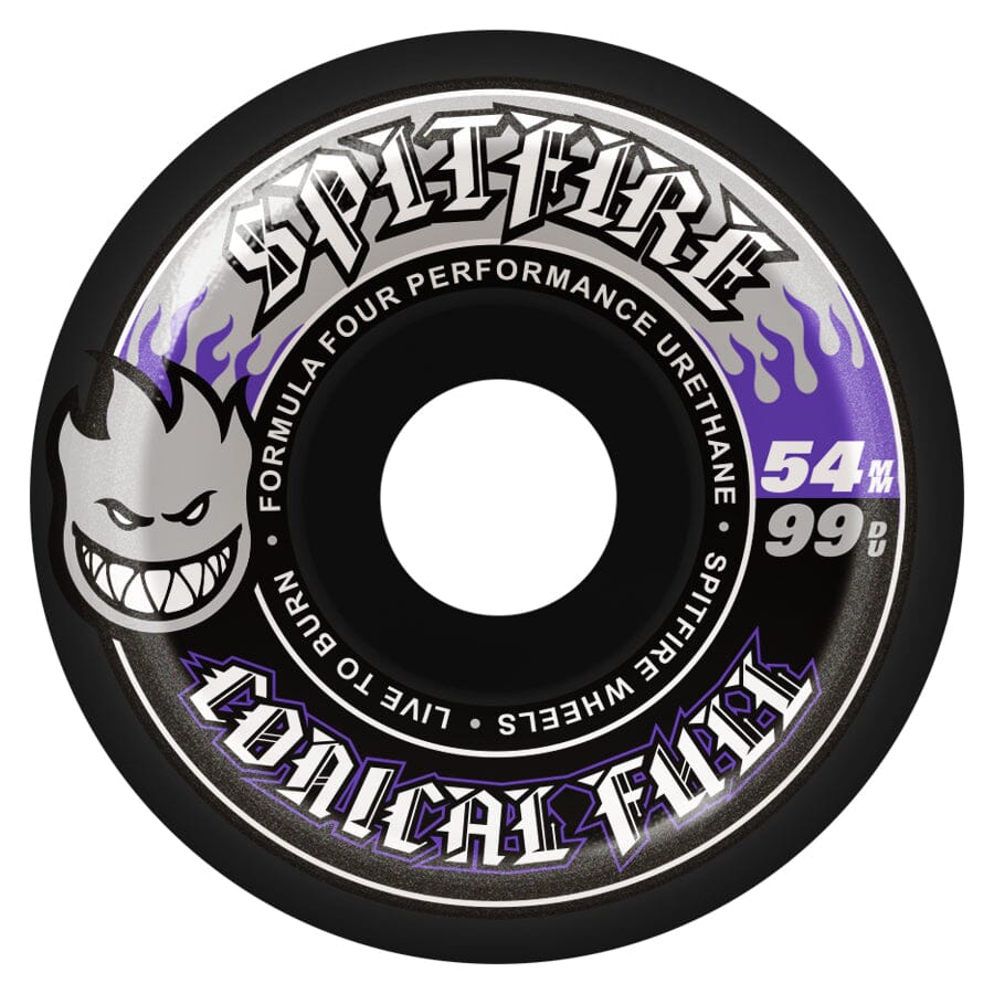 SPITFIRE F4 Team Conical Full Black 99D 54mm Skateboard Wheels Skateboard Wheels Spitfire