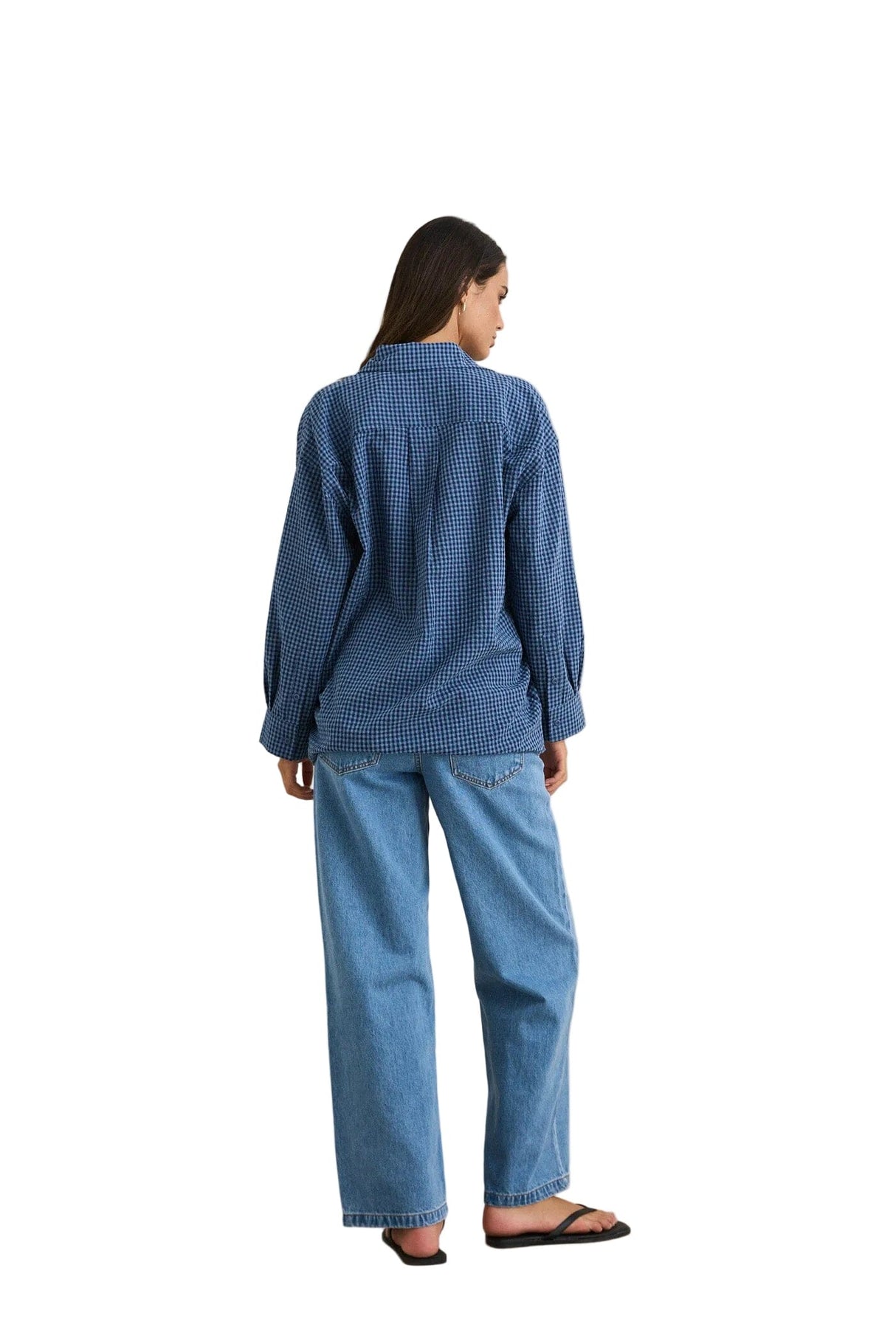 RHYTHM Women's Serene Oversized Long Sleeve Shirt Indigo Women's Flannels and Button Ups Rhythm