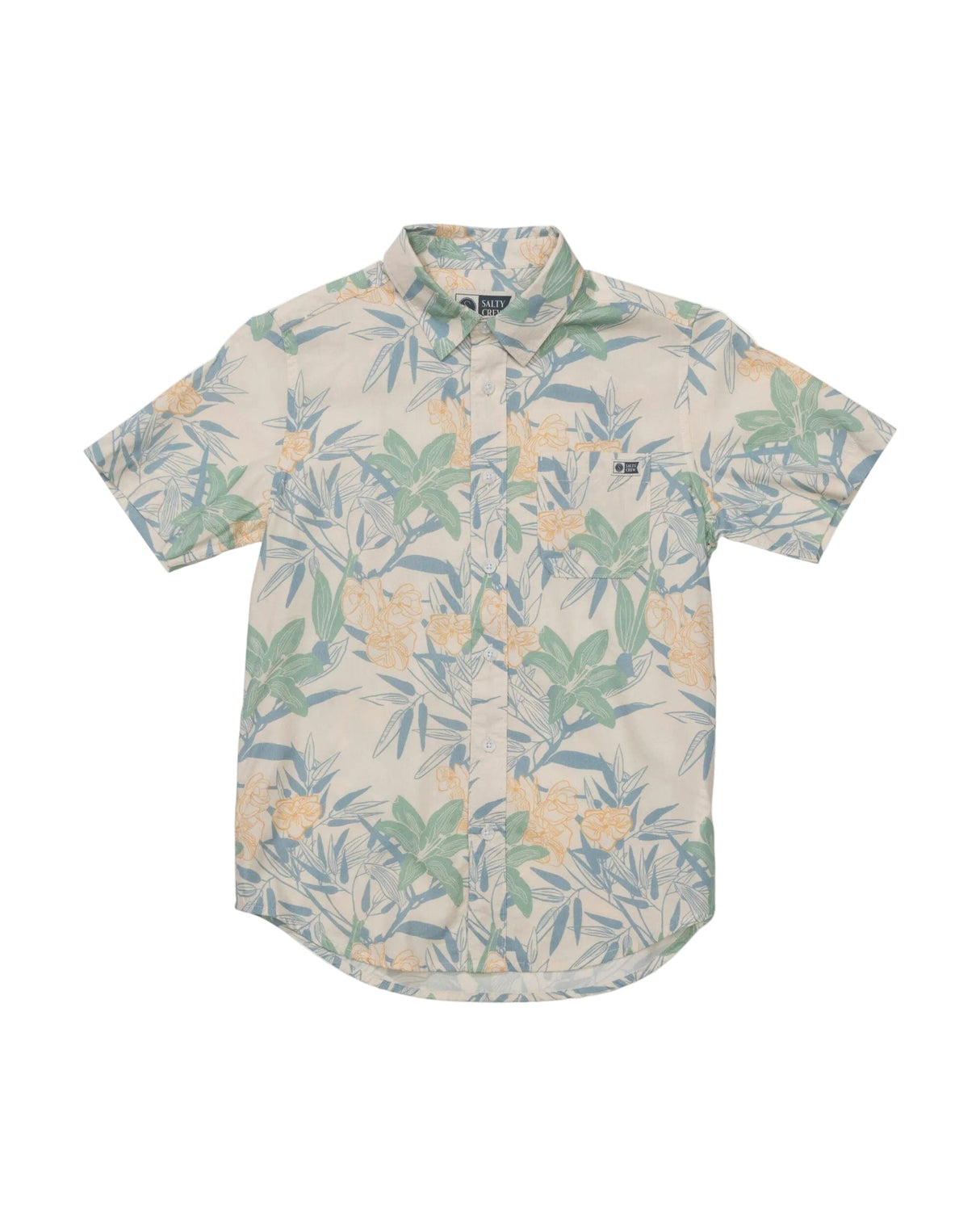 SALTY CREW Boys Crews Short Sleeve Button Up Off White Boy's Short Sleeve Button Ups Salty Crew